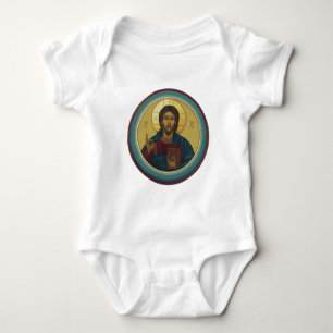 Body Para Bebé Cristo Pantocrátor bizantino Arte de mosaico redon