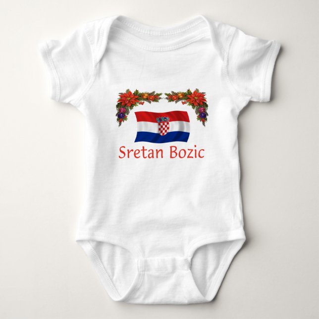 Body Para Bebé Croata Sretan Bozic (Felices Navidad) (Anverso)