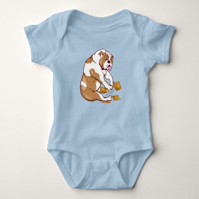 Body Para Bebé Crochet de Bulldog inglés (Anverso)