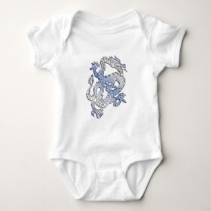 Body Para Bebé Cromado azul como Dragon Carbon Fibon Style