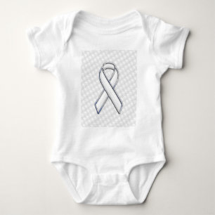 Body Para Bebé Cromo Estilo Listón Blanco de Concienciación Hound