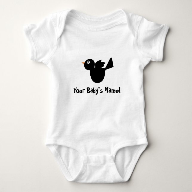 Body Para Bebé Crow negro: Creeper de bebé (Anverso)