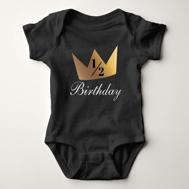 Body Para Bebé Crown Fraction Gold Half Birday (Anverso)