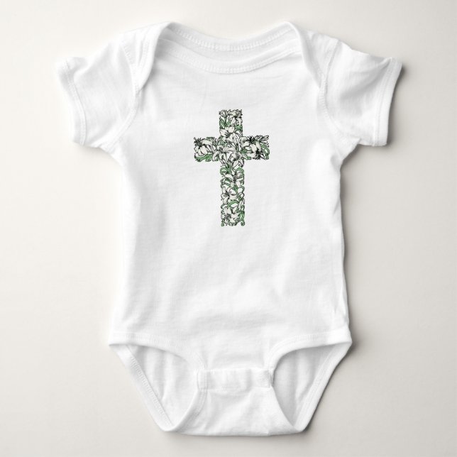 Body Para Bebé ¡Cruz del lirio de pascua - lo suben! (Anverso)