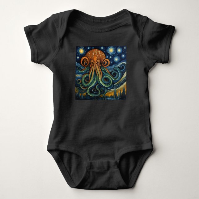 Body Para Bebé Cthulhu Post-impresionismo (Anverso)