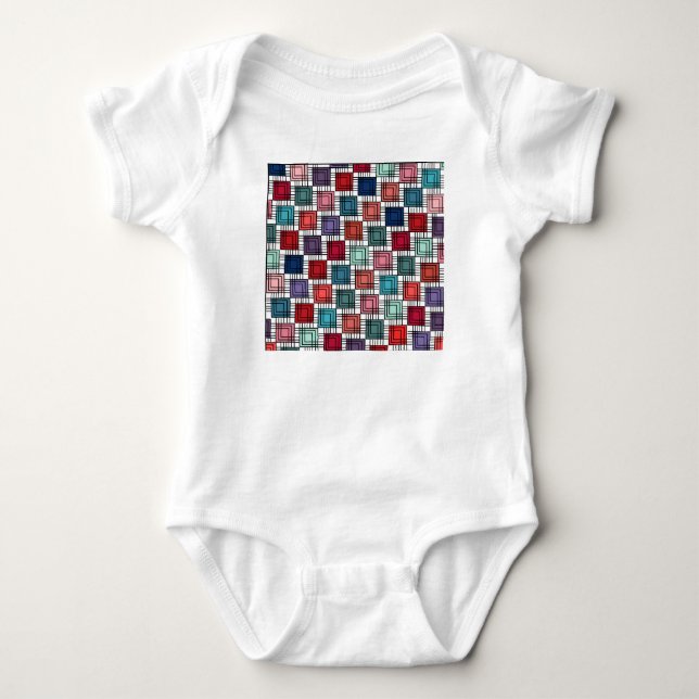 Body Para Bebé Cuadrados art decó (Anverso)