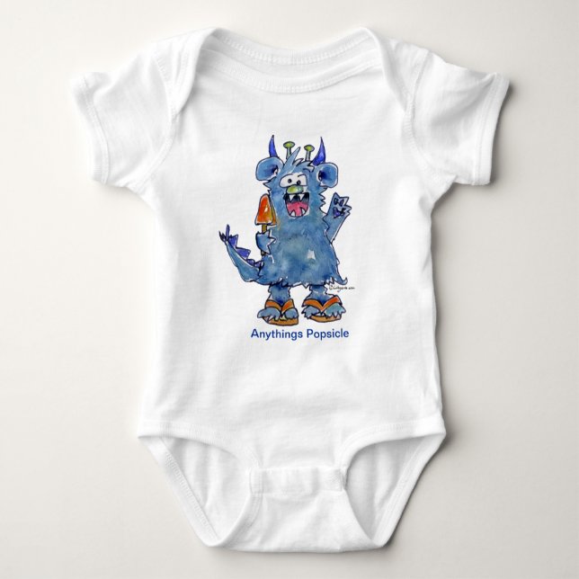 Body Para Bebé Cualquier cosa Popsicle Funny Monster Bebé Camiset (Anverso)
