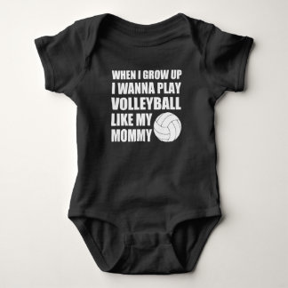 BODY PARA BEBÉ CUANDO CREZCO QUIERO JUGAR VOLEIBOL COMO MAMÁ