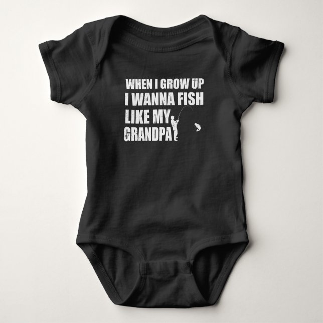 BODY PARA BEBÉ CUANDO CREZCO QUIERO PECES COMO MI ABUELO (Anverso)