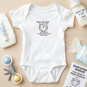 Body Para Bebé Cuando digo Agoo Papá Cambio de pañal Bodys divert