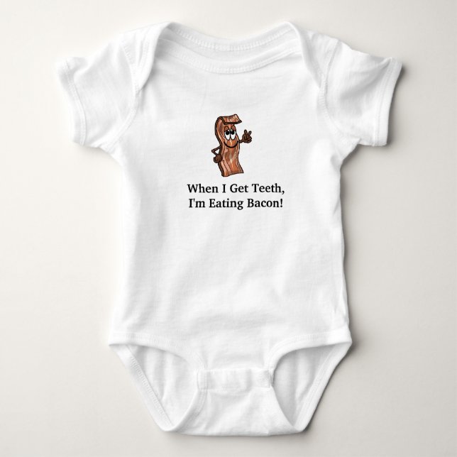 Body Para Bebé Cuando tengo dientes, estoy comiendo camiseta de b (Anverso)
