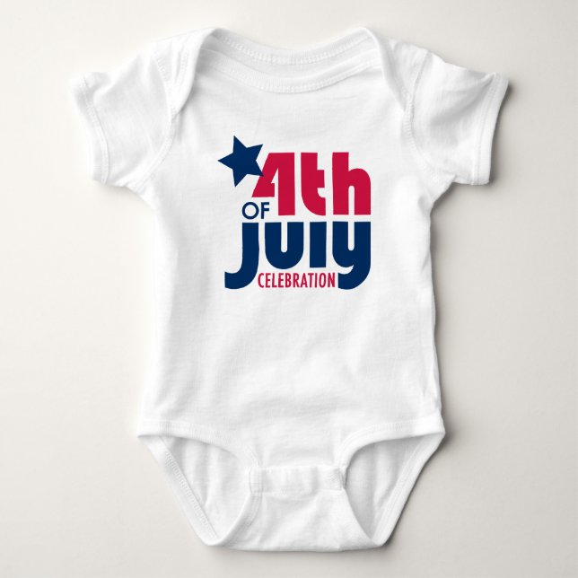 Body Para Bebé Cuarto de la camiseta de la celebración de julio (Anverso)