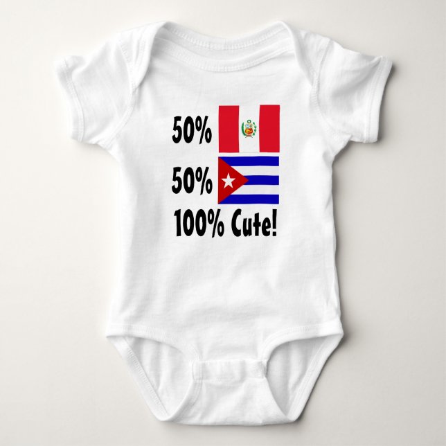 Body Para Bebé Cubano de los Peruvian el 50% del 50% el 100% (Anverso)