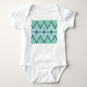 Body Para Bebé Cubierta de hilados textiles retro, pulso gráfico.