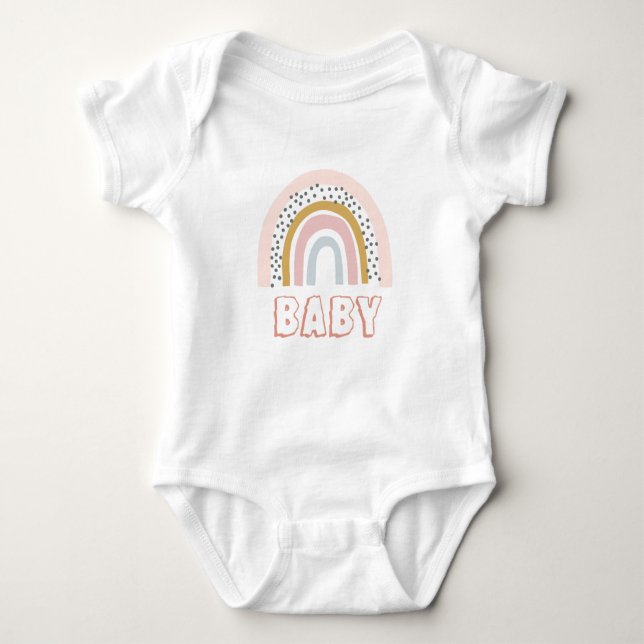 Body Para Bebé Cuco boho acuarela Rainbow Baby (Anverso)