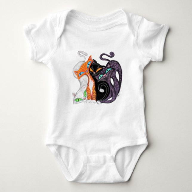 Body Para Bebé Cudling Cats Baby Bodysuit - Abrazos - Pintura (Anverso)