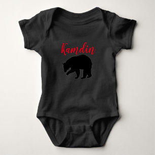 Body Para Bebé Cuerpo de bebé personalizado con oso negro de búfa