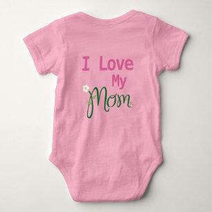 Body Para Bebé Cuidada, amo a mi mamá, niña, rosa