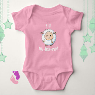 Body Para Bebé Cuidada "Eid Mubarak" Oveja Bebé Rosa