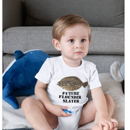 Body Para Bebé Cuidada Futuro Flounder Slayer Pesca Camiseta Bebé