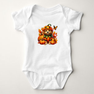 Body Para Bebé Cuidada Halloween Pequeña Doggy Calabaza