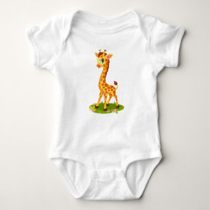 Body Para Bebé Cuidada jirafa de bebé en Personalizado de hierba