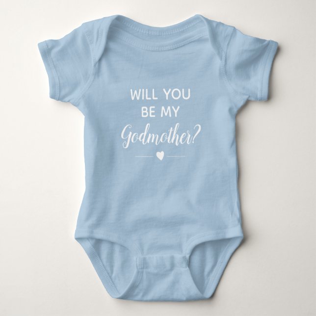 Body Para Bebé Cuidada serás mi padrino azul con blanco (Anverso)