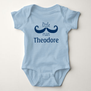 Body Para Bebé Cuidado bigote de hombre azul
