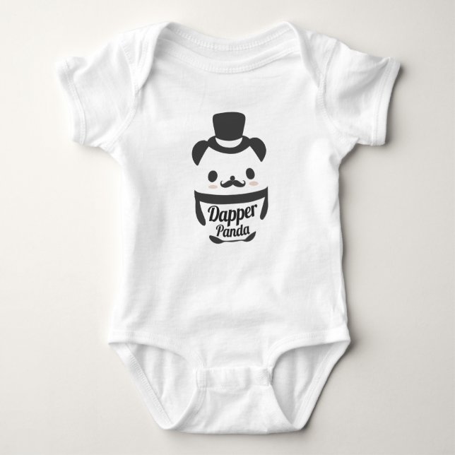 Body Para Bebé Cuidado Dapper Panda Con Sombrero Superior (Anverso)