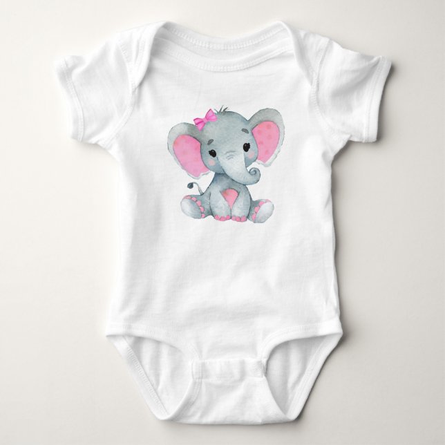 Body Para Bebé Cuidado elefante traje de bebé de niña bodysuit rú (Anverso)