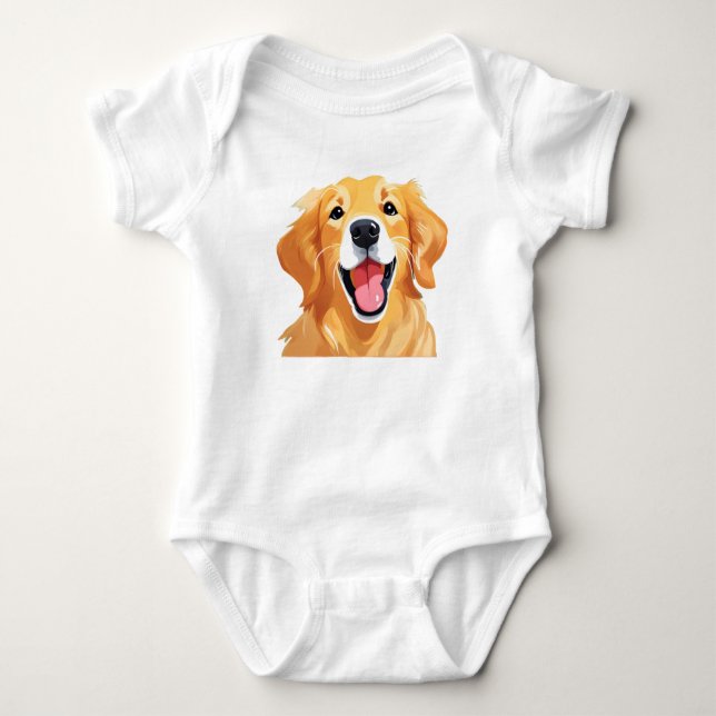 Body Para Bebé Cuidado goldenretriever Dog Happy Face Expression (Anverso)