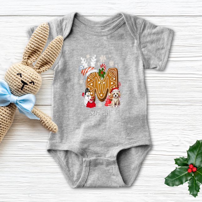 Body Para Bebé Cuidados Navidades Santa Hat Gingerbread Alphabet  (Subido por el creador)
