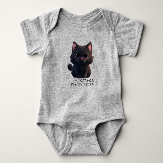 Body Para Bebé Cuidadoso gato negro (Anverso)