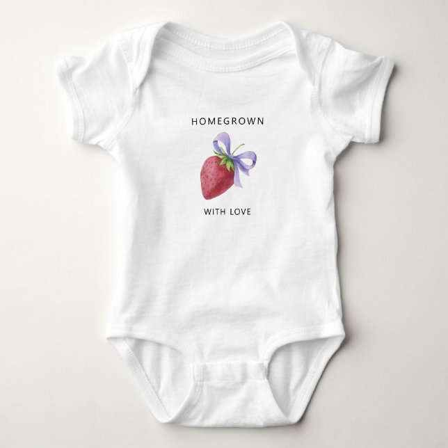 Body Para Bebé Cultivado con amor - Fresa con lazo - (Anverso)