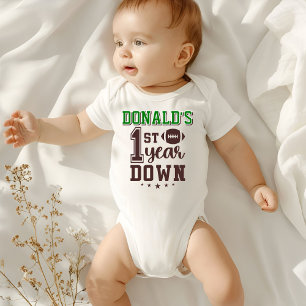 Body Para Bebé Cumpleaños 1º 'Primer Año Abajo' Fútbol para Niño