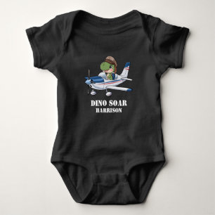 Body Para Bebé Cumpleaños 1 de niños avión azul lindo dinosaurio