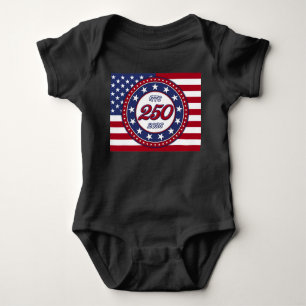Body Para Bebé Cumpleaños 250 de América con bandera de EE. UU.
