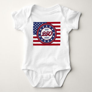 Body Para Bebé Cumpleaños 250 de América con bandera de EE. UU.