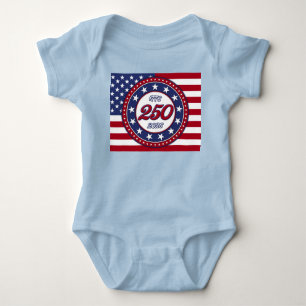 Body Para Bebé Cumpleaños 250 de América con bandera de EE. UU.