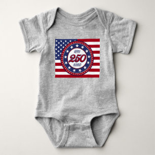 Body Para Bebé Cumpleaños 250 de América con bandera de EE. UU.