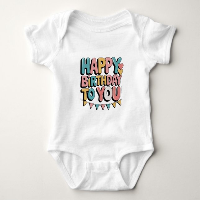 Body Para Bebé Cumpleaños burbujeante feliz (Anverso)