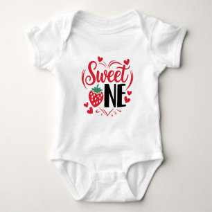 Body Para Bebé Cumpleaños de bebé niña fresa linda