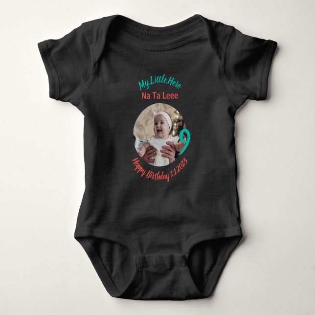 Body Para Bebé Cumpleaños de bebé personalizado con personalizado (Anverso)