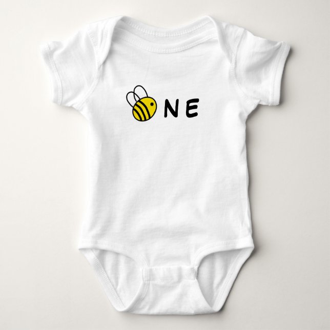 Body Para Bebé Cumpleaños de Bumble Bee 1er  (Anverso)