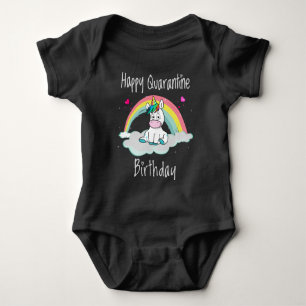 Body Para Bebé Cumpleaños de Cuarentena Unicornio arcoíris