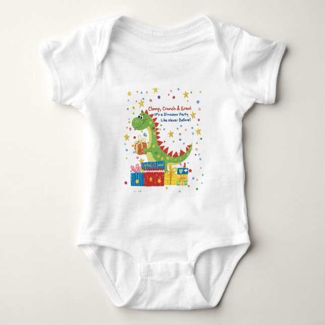 Body Para Bebé Cumpleaños de Dino (Anverso)