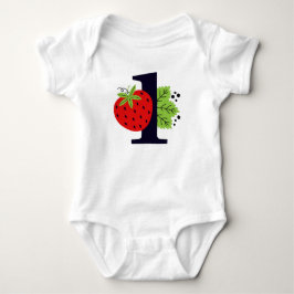Body Para Bebé Cumpleaños de la bebé Strawberry ONE