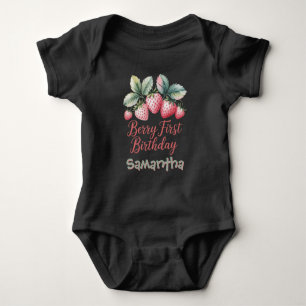 Body Para Bebé Cumpleaños de la primera fresa dulce de Berry