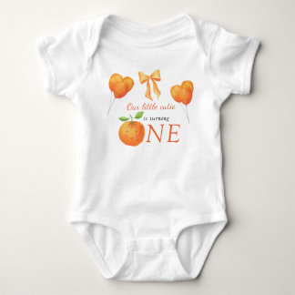 Body Para Bebé Cumpleaños de Little Cutie Orange Citrus 1