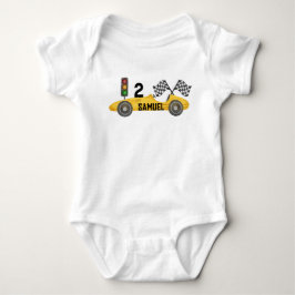 Body Para Bebé Cumpleaños de Little Racer Personalizado